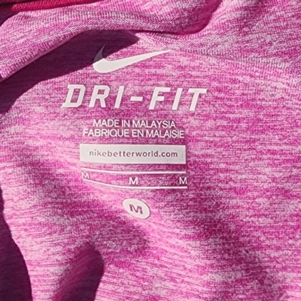 Nike Dri-FIT Womens Pink Heathered Quarter Zip Running Pullover Top Size M - Picture 4 of 5